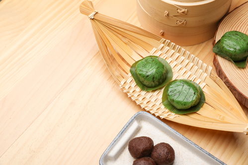 豆沙青团糍粑清明节美食摄影图 摄影